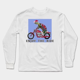 Turtle Love, Cowgirl Turtle, Enjoy the Ride, Painted Turtle, Illinois, Motorcycle, Bikers Long Sleeve T-Shirt